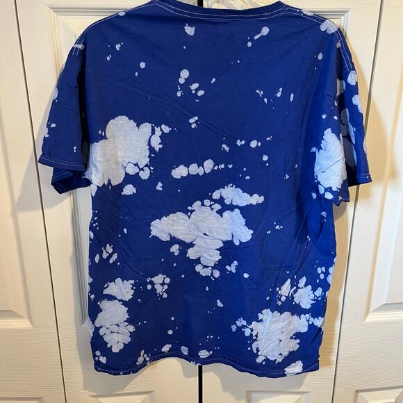 ACDC Highway To Hell Graphic Tie Dye Tee Blue White Small - Picture 2 of 5